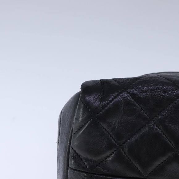 CHANEL Matelasse Chain Shoulder Bag Lamb Skin Black Gold CC Auth 109056 - Picture 14 of 16